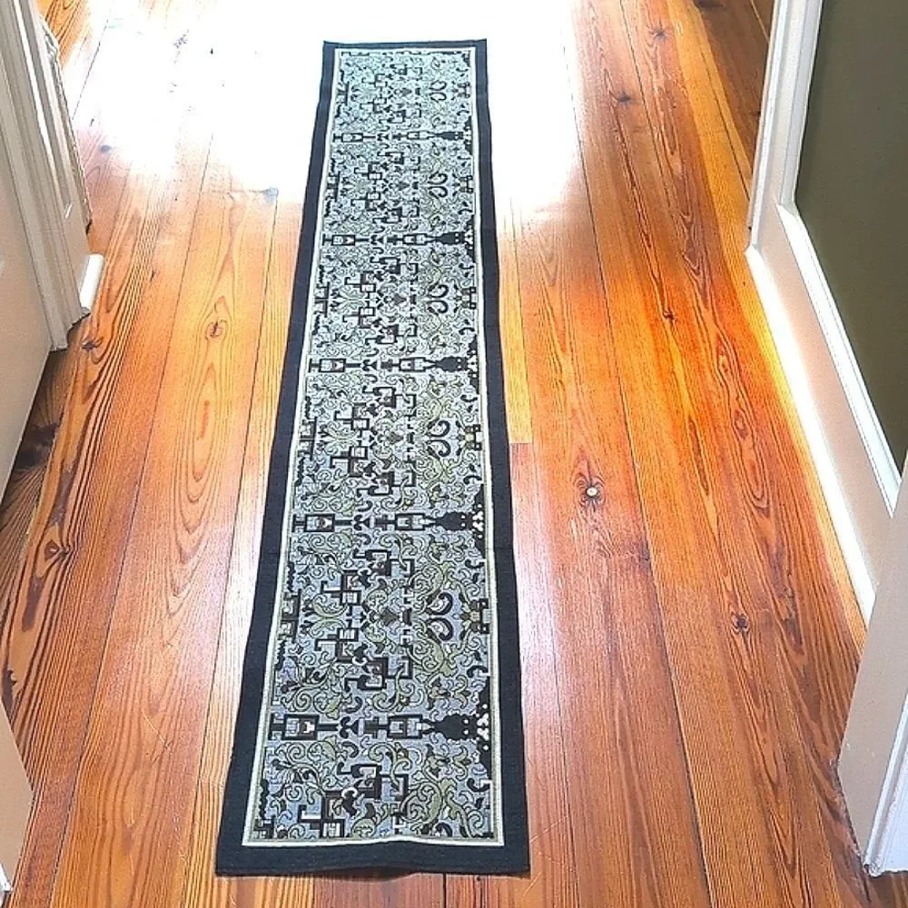 Rennie & Rose Collection Asian Ornament Woven Tapestry Table Runner Made In USA